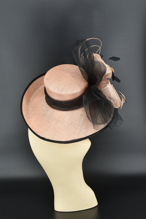 Black and tan Kentucky Derby Hat (Fits hat size 22.5) EDWINA: Your Exquisite Kentucky Derby Hat | The Hat Girls main image 3