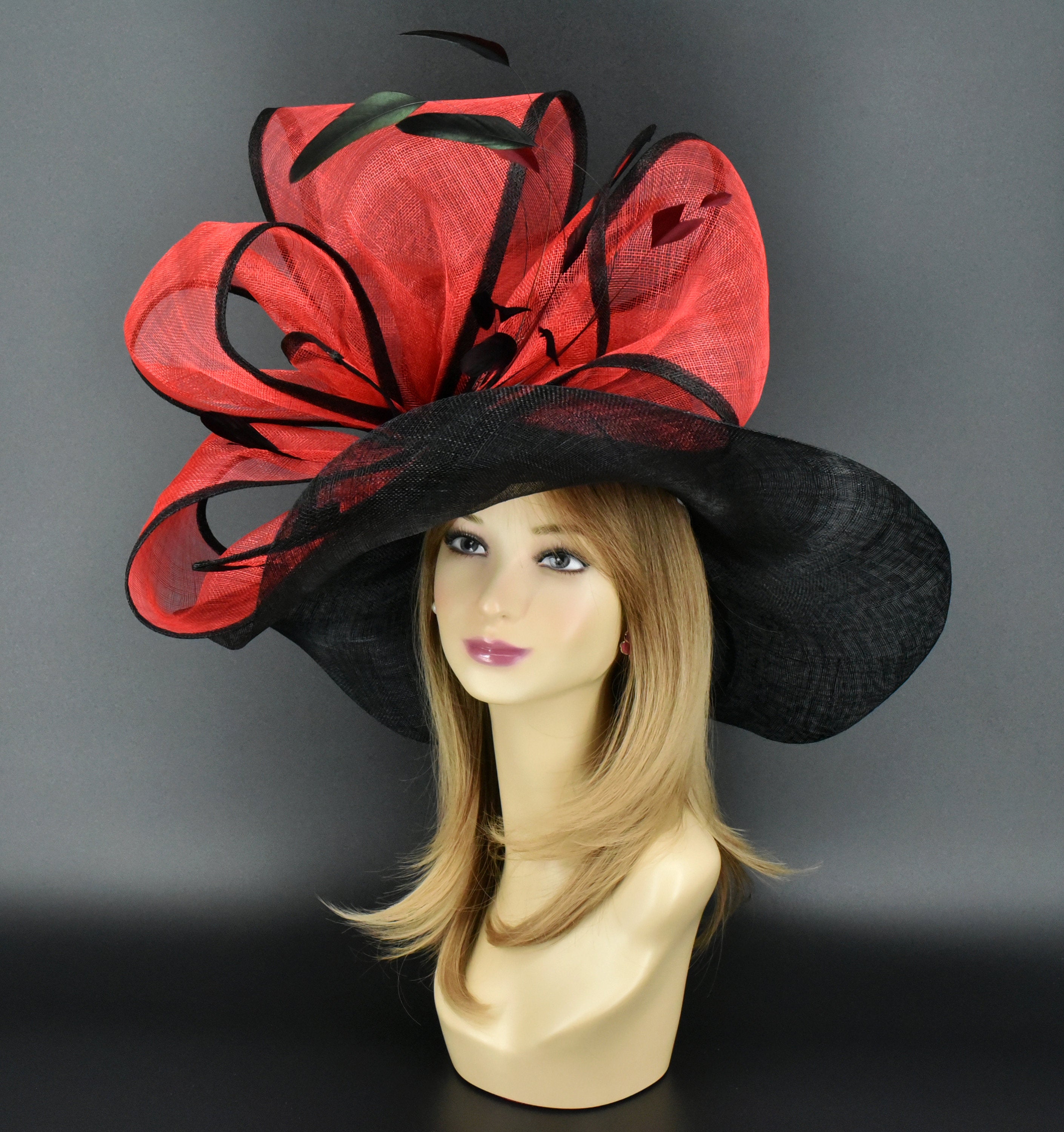 Kentucky Derby Straw Hat Black *Designer* with Adjustable Sizer Band Red Band ar KENTUCKY DERBY 152ND ANNIVERSARY STRAW HAT – Reyn Spooner main image 3
