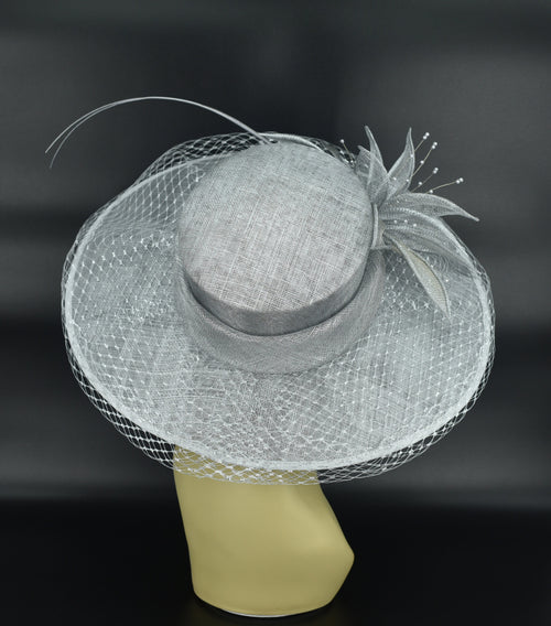 M489( Silver/Light Gray )Kentucky Derby Hat Church Hat  display picture 2