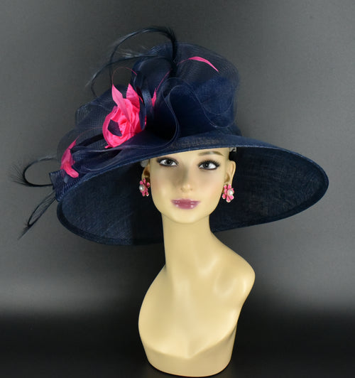 Fabulous Stunning Navy Side Loop Fascinator Kentucky Derby Tea Brunch Chruch il_fullxfull.6913389239_3nib.jpg main image 4