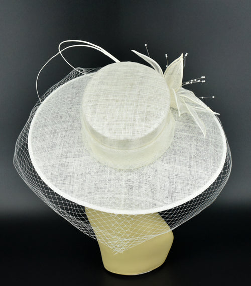 M489V ( Ivory hat )Kentucky Derby Hat, Church Hat, Wedding Hat, Easter