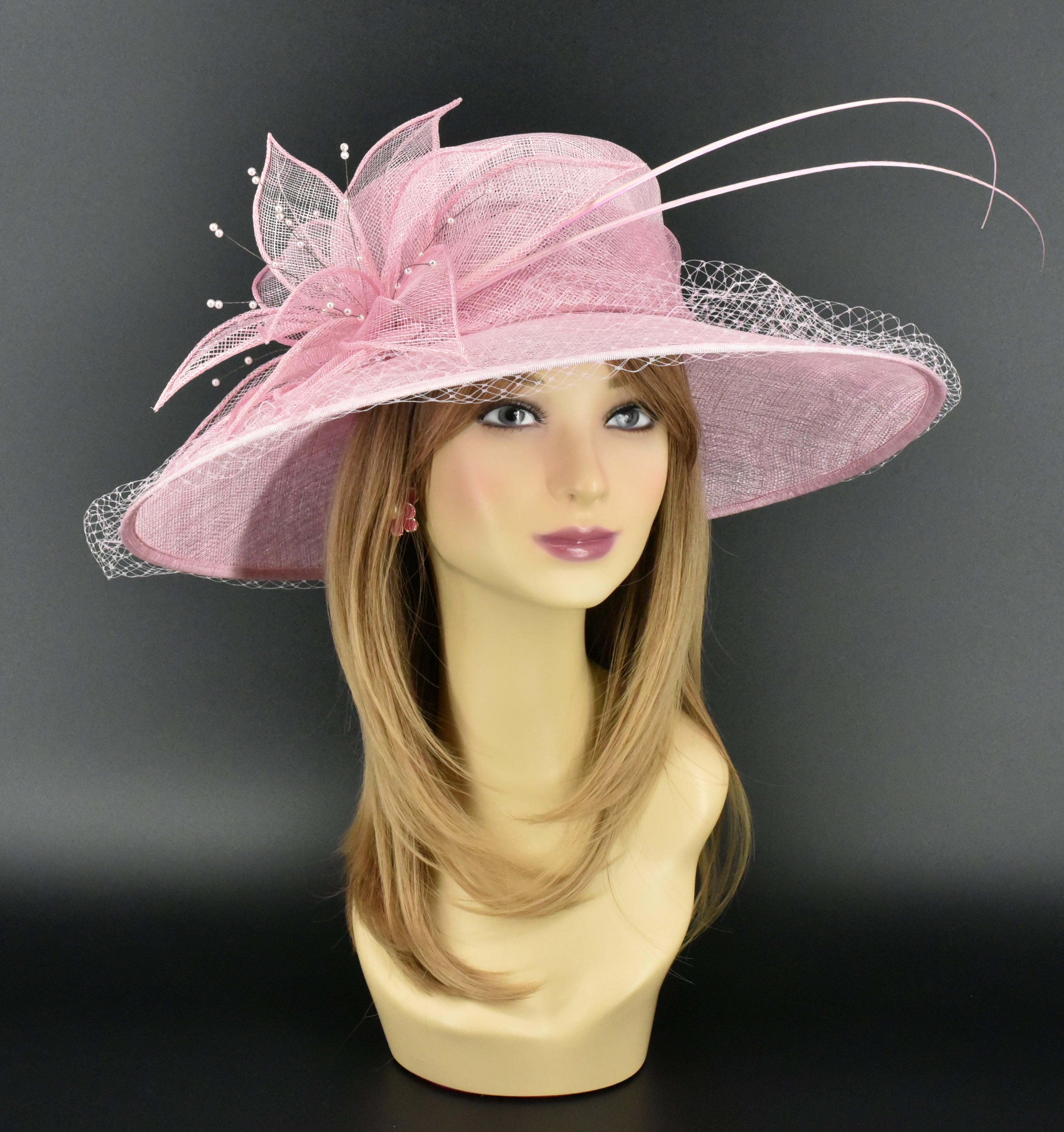 M489 Light Pink Hat Kentucky Derby Hat Church Hat Wedding Hat Easter