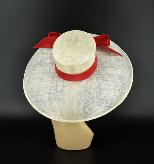 M22025( Ivory hat +More options for ribbon color ) Audrey Hepburn Hat