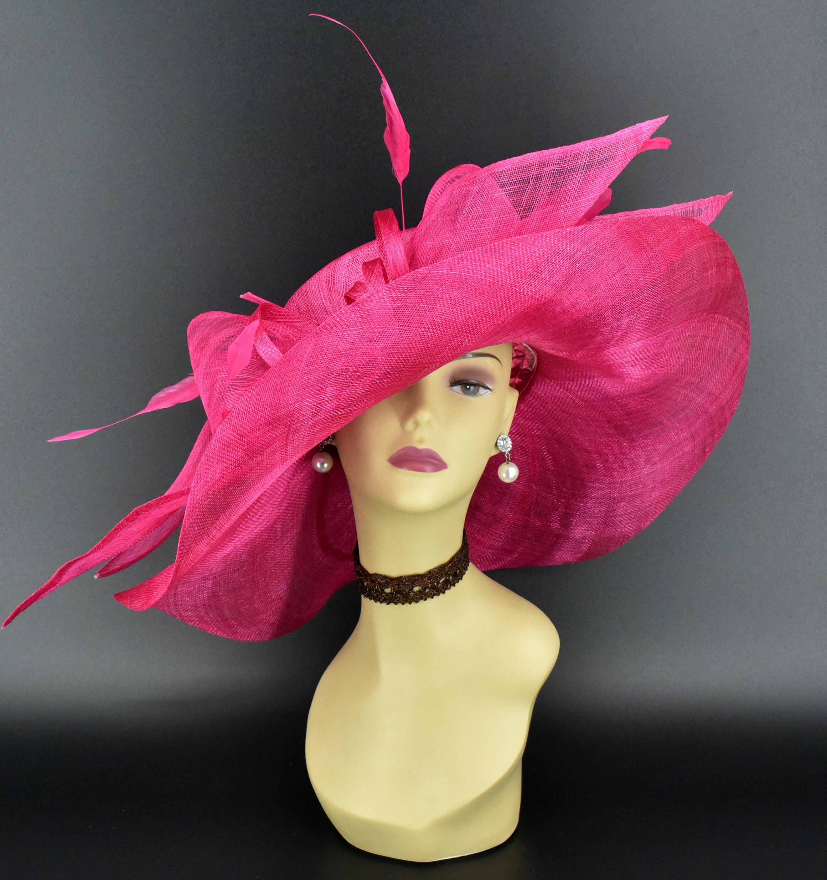 Wedding Hats Ladies Pink Dress Hats M22019 Hot Pink Kentucky Derby Hat Church Hat Wedding Hat Tea Part Wedding Hats Ladies Pink Dress Hats M22019 Hot Pink Kentucky Derby Hat Church Hat Wedding Hat Tea Part