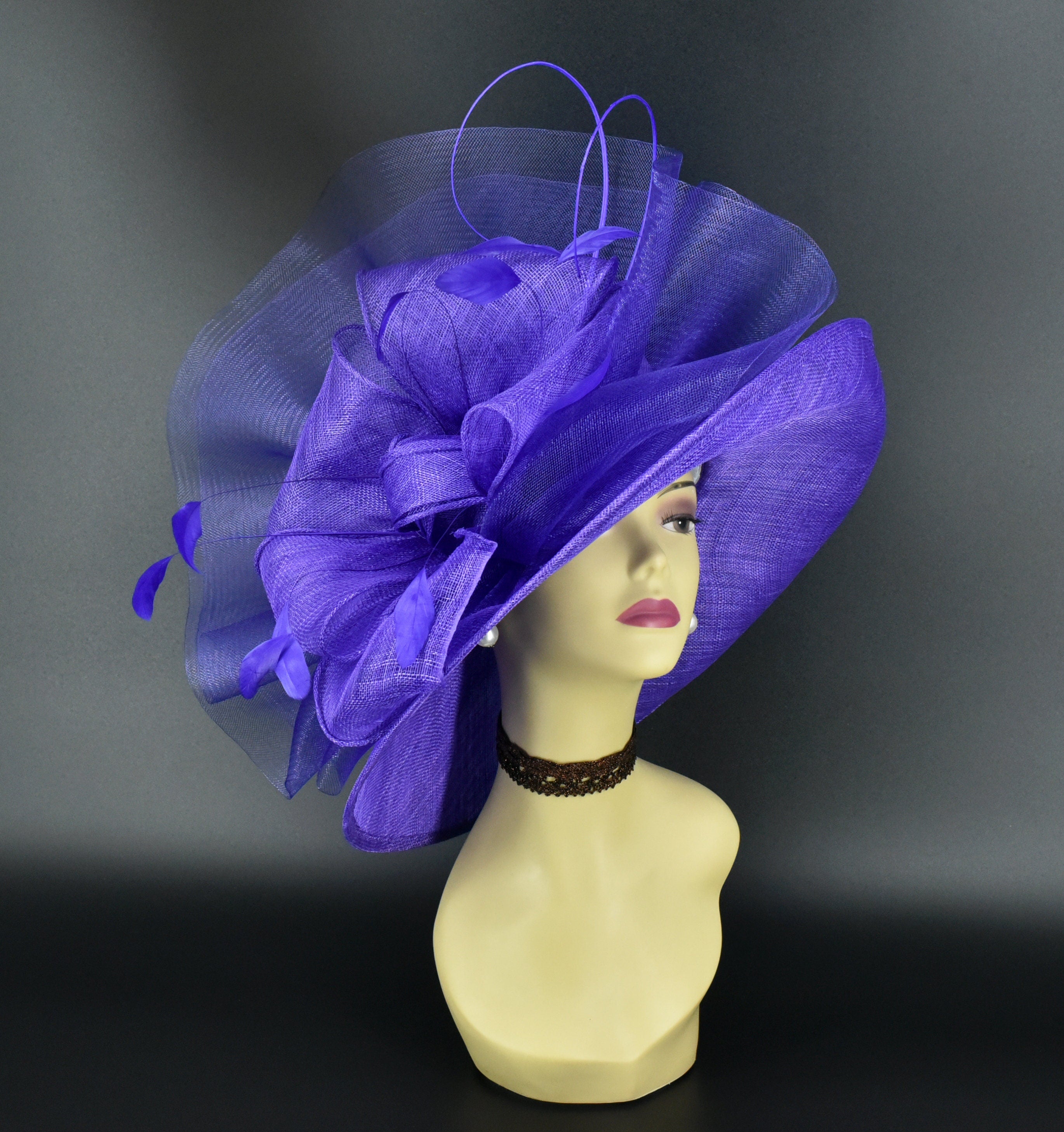 M22020 Purple hat Kentucky Derby hat Wedding hat Royal Ascot hat M