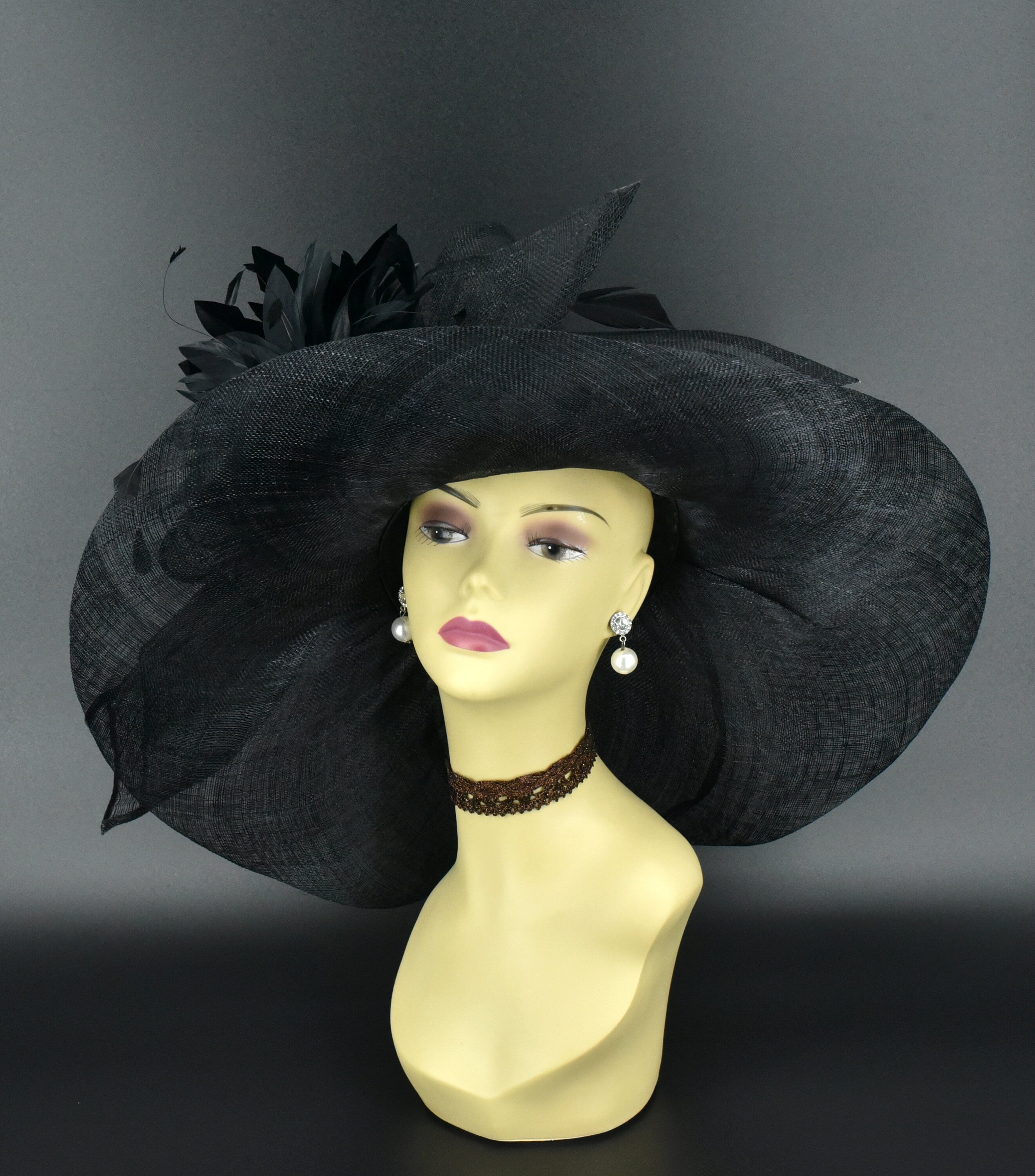 Black & White Derby Womens Sun Hat Formal Hats DH-34